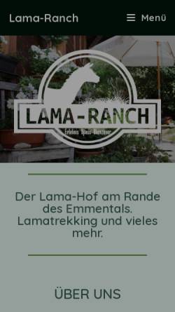 Vorschau der mobilen Webseite lama-ranch.ch, Lama-Ranch, Daniel & Christina Sägesser