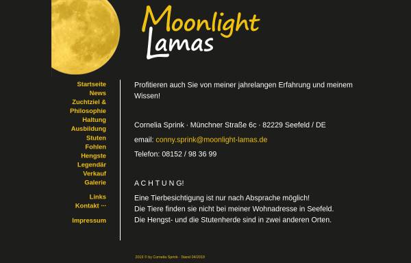 Vorschau von www.moonlight-lamas.de, Moonlight Lamas