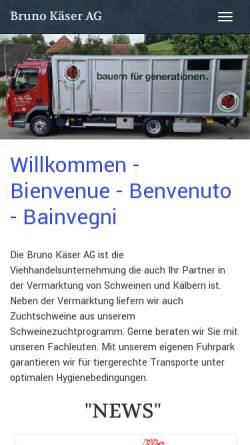 Vorschau der mobilen Webseite www.schweine-vermarktung.ch, Schweinevermarktung Bruno Käser