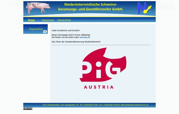 Vorschau von www.besamung-hohenwarth.at, NÖ. Schweinebesamungs- und Genetiktransfer GmbH