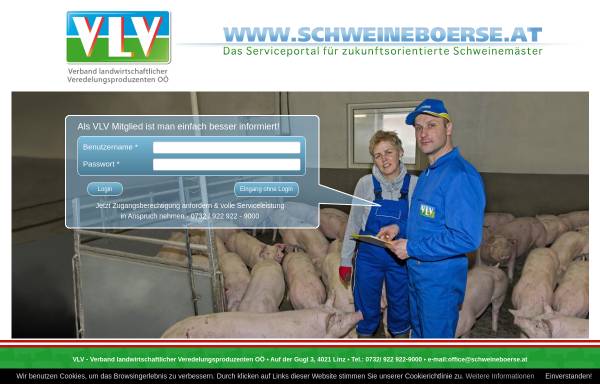 Vorschau von www.schweineboerse.at, Verband landwirtschaftlicher Veredelungsproduzenten