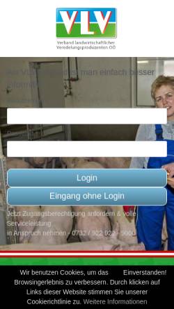 Vorschau der mobilen Webseite www.schweineboerse.at, Verband landwirtschaftlicher Veredelungsproduzenten