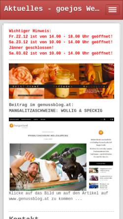 Vorschau der mobilen Webseite www.goejo.at, Biobetrieb Josef Göltl