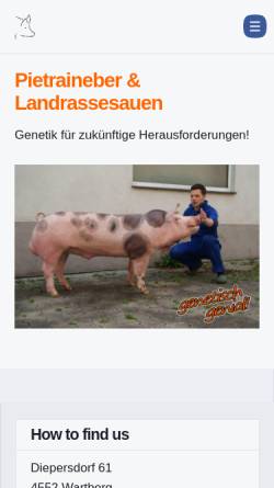 Vorschau der mobilen Webseite www.eberzucht.at, Schweinezuchtbetrieb Schlattl