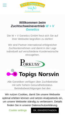 Vorschau der mobilen Webseite wv-genetics.de, W+V Genetics GmbH