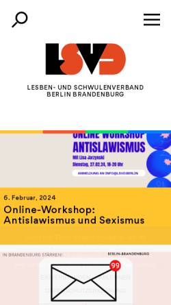 Vorschau der mobilen Webseite berlin.lsvd.de, Lesben- und Schwulenverband Berlin-Brandenburg (LSVD)