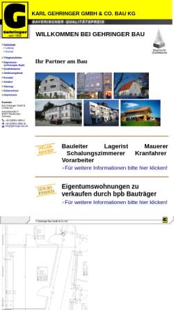 Vorschau der mobilen Webseite www.gehringer-bau.de, Gehringer GmbH & Co. Bau KG