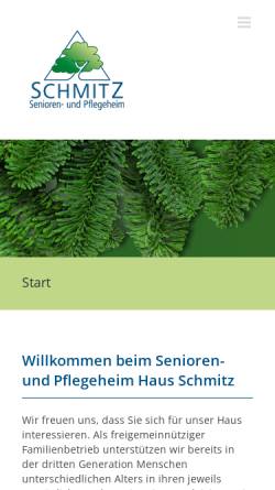 Vorschau der mobilen Webseite www.haus-schmitz.de, Senioren & Pflegeheim Schmitz