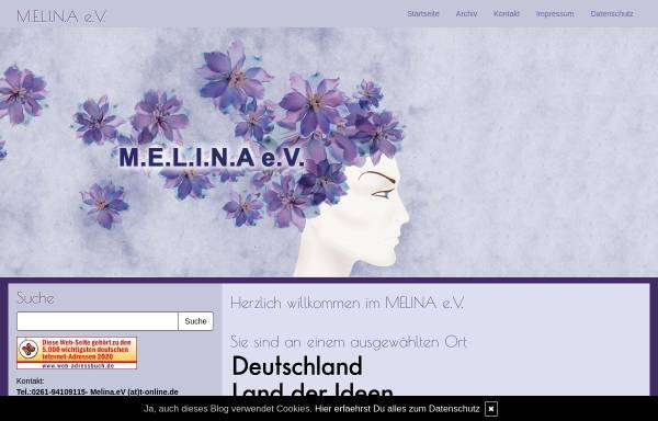 Vorschau von www.melinaev.de, Interessengemeinschaft gegen sexuellen Kindesmissbrauch und M.E.L.I.N.A Inzestkinder e.V.