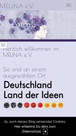 Vorschau der mobilen Webseite www.melinaev.de, Interessengemeinschaft gegen sexuellen Kindesmissbrauch und M.E.L.I.N.A Inzestkinder e.V.