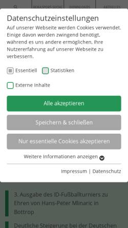 Vorschau der mobilen Webseite www.bsnw.de, Behinderten-Sportverband Nordrhein-Westfalen e.V. (BSNW)