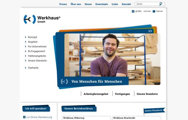 Vorschau von www.werkhaus-bielefeld.de, Werkhaus gGmbH - Bielefelder Werkstätten für behinderte Menschen
