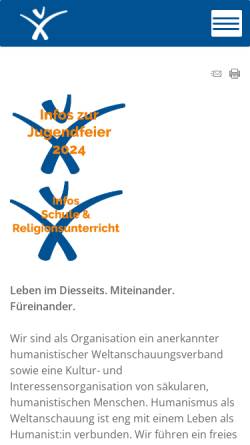 Vorschau der mobilen Webseite www.hvd-nrw.de, Humanistischer Verband NRW, Ortsgemeinschaft Bielefeld