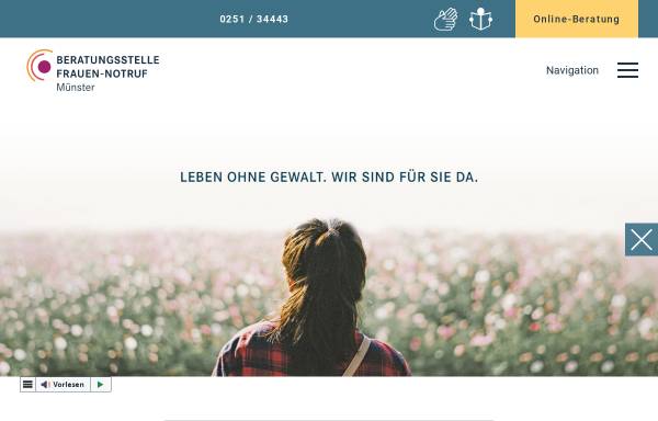 Vorschau von www.frauennotruf-muenster.de, Notruf für vergewaltigte und sexuell belästigte Frauen und Mädchen e.V.