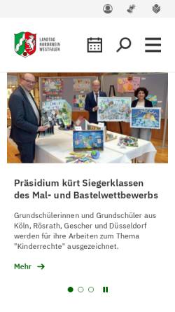 Vorschau der mobilen Webseite www.landtag.nrw.de, Landtag NRW