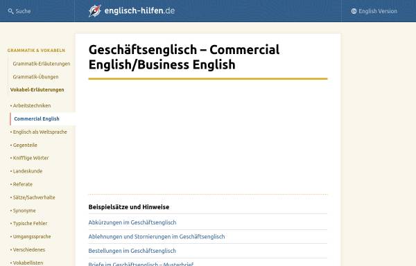 Vorschau von www.englisch-hilfen.de, Commercial English