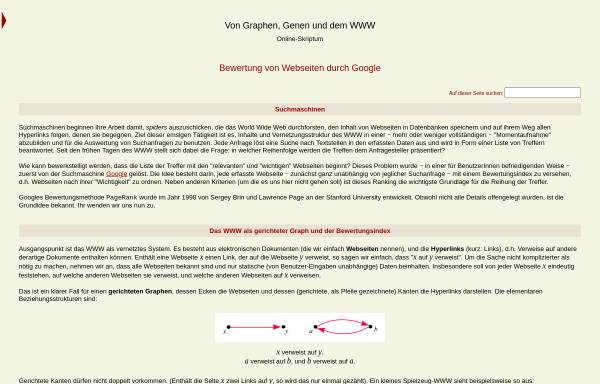 Bewertung von Webseiten durch Google