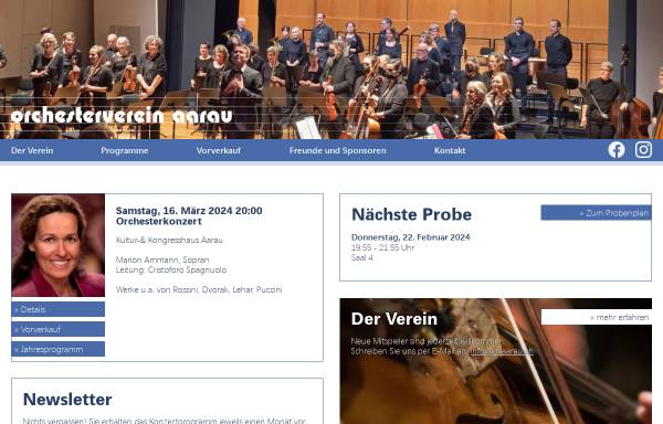 Vorschau von www.ovaarau.ch, Orchesterverein Aarau