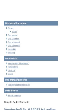Vorschau der mobilen Webseite www.metallharmonie.ch, Metallharmonie Bern