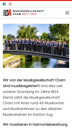 Vorschau der mobilen Webseite www.mgcham.ch, Musikgesellschaft Cham