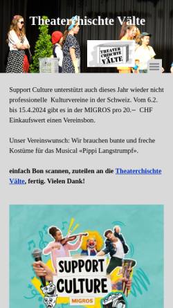 Vorschau der mobilen Webseite www.theaterchischte.ch, Theaterchischte Välte