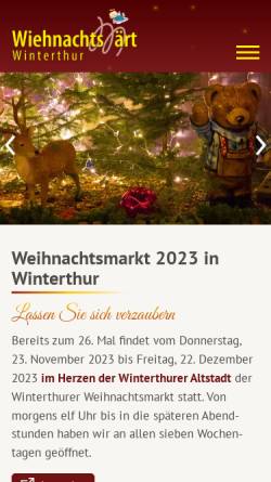 Vorschau der mobilen Webseite weihnachtinwinterthur.ch, Weihnachtsmarkt Winterthur