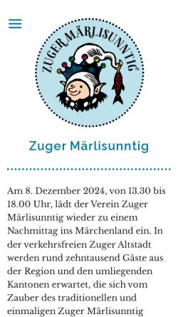Vorschau der mobilen Webseite www.zuger-maerlisunntig.ch, Zuger Märlisunntig