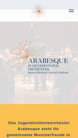 Vorschau der mobilen Webseite www.jso-arabesque.ch, Jugend-Sinfonieorchester Arabesque