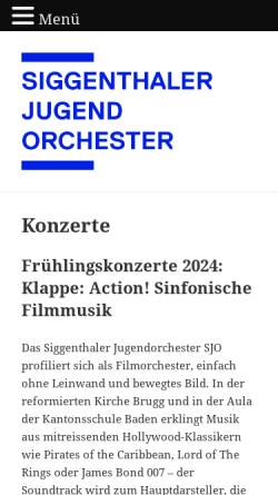 Vorschau der mobilen Webseite www.sjo.ch, Siggenthaler Jugendorchester