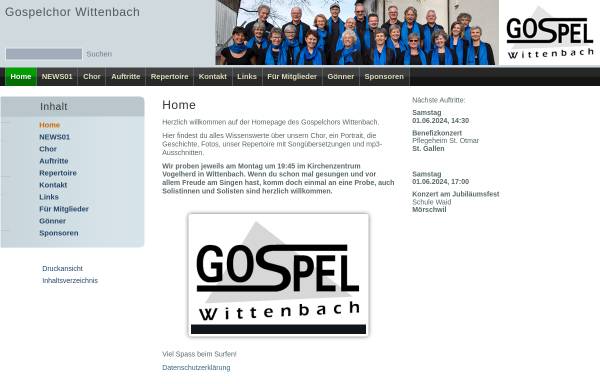 Vorschau von www.gospel-wittenbach.ch, Gospelchor Wittenbach