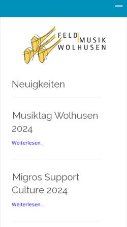 Vorschau der mobilen Webseite www.feldmusik-wolhusen.ch, Feldmusik Wolhusen