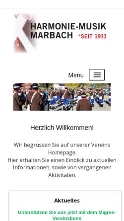 Vorschau der mobilen Webseite www.hm-marbach.ch, Harmonie Musik Marbach