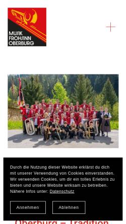 Vorschau der mobilen Webseite www.musikfrohsinn.ch, Musik Frohsinn Oberburg