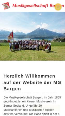 Vorschau der mobilen Webseite www.mgbargen.ch, Musikgesellschaft Bargen