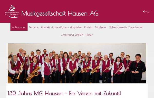 Vorschau von www.mg-hausen.ch, Musikgesellschaft Hausen, AG