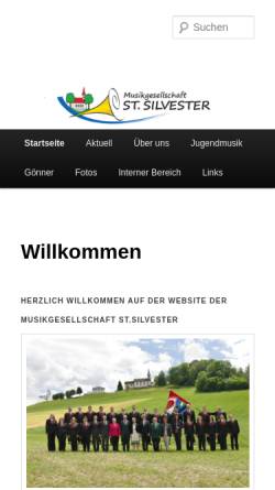 Vorschau der mobilen Webseite www.mg-stsilvester.ch, Musikgesellschaft St. Silvester