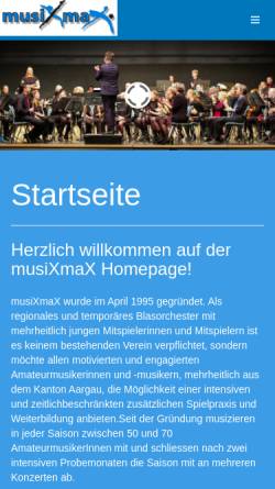 Vorschau der mobilen Webseite www.musixmax.ch, Musikmax Mittelaargau