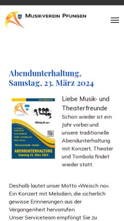 Vorschau der mobilen Webseite www.mvpfungen.ch, Musikverein Pfungen