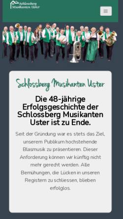 Vorschau der mobilen Webseite www.sbmu.ch, Schlossberg-Musikanten Uster
