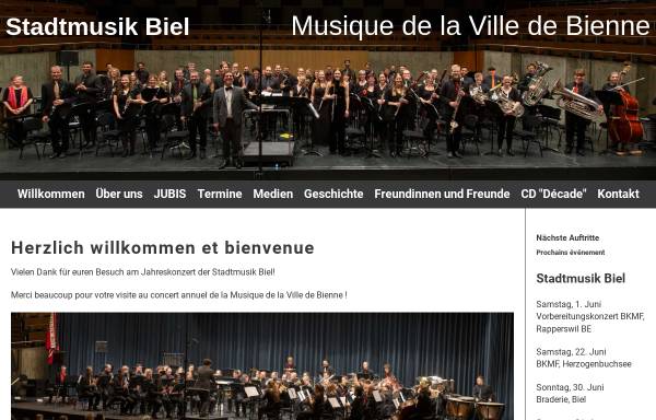 Vorschau von www.stadtmusikbiel.ch, Stadtmusik Biel