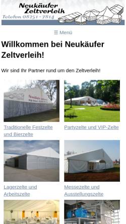 Vorschau der mobilen Webseite www.neukaeufer-zeltverleih.de, Neukäufer Zeltverleih