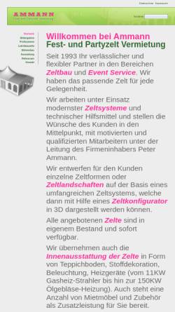 Vorschau der mobilen Webseite www.zeltammann.de, Peter Ammann - Fest und Partyzeltvermietung