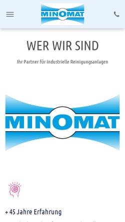 Vorschau der mobilen Webseite www.minomat.com, Minomat Reinhold Mink