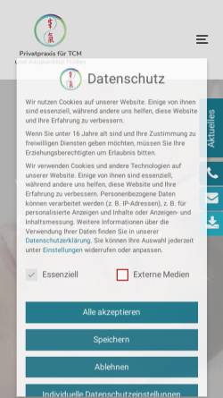Vorschau der mobilen Webseite tcm-dr-brinkmann.de, Dr. med. Ute Susanne Brinkmann, TCM Praxis Wuppertal