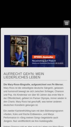 Vorschau der mobilen Webseite www.mary-roos.de, Roos, Mary