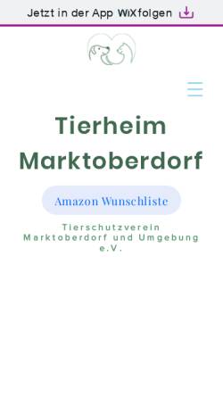 Vorschau der mobilen Webseite www.tierheim-marktoberdorf.de, Tierschutzverein Marktoberdorf und Umgebung e.V.