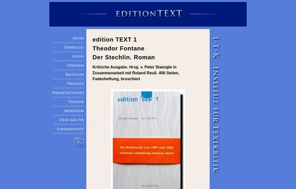 Vorschau von www.textkritik.de, Der Stechlin