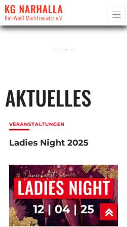 Vorschau der mobilen Webseite www.narhalla-rot-weiss.de, Narhalla Rot-Weiß Marktredwitz