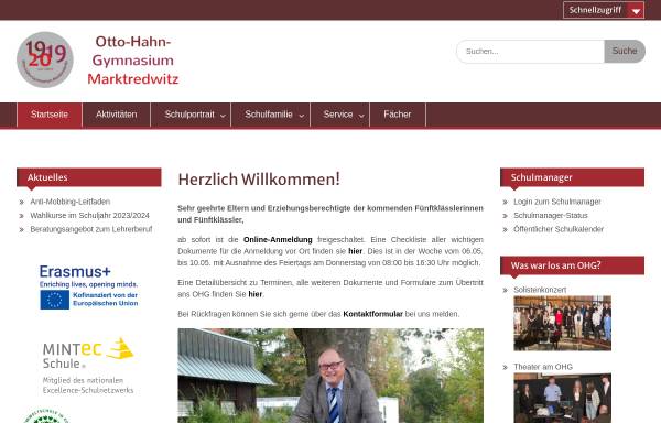 Vorschau von www.ohg-marktredwitz.de, Otto-Hahn-Gymnasium Marktredwitz