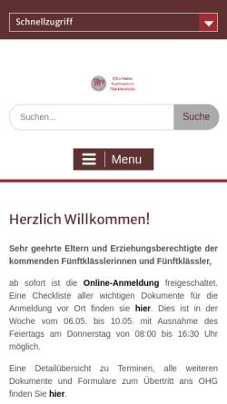 Vorschau der mobilen Webseite www.ohg-marktredwitz.de, Otto-Hahn-Gymnasium Marktredwitz
